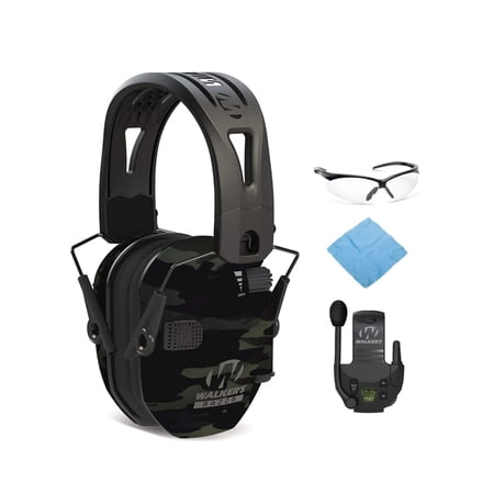 Walkers Razor Tacti-Grip with Rubber Headband (Camo) w/Walkie-Talkie and Glasses