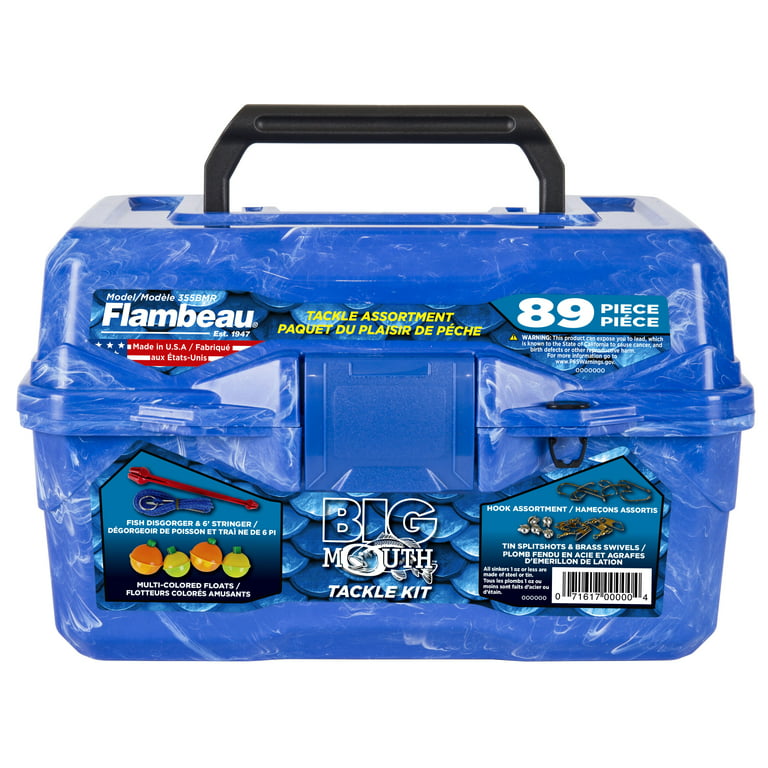 Flambeau 355bmr Big Mouth Tackle Box Blue Swirl 89 Piece Kit