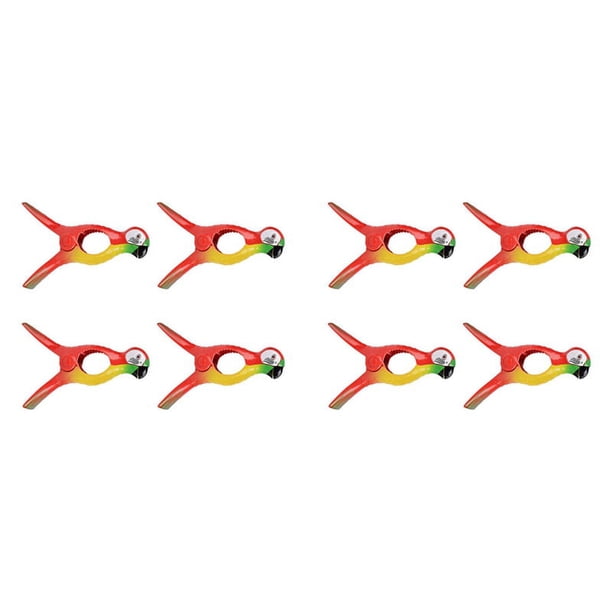 8 Pinzas para Toallas de Playa para Tumbonas, Clips de Toalla de PáJaro Loro Colgante de Ropa Grande
