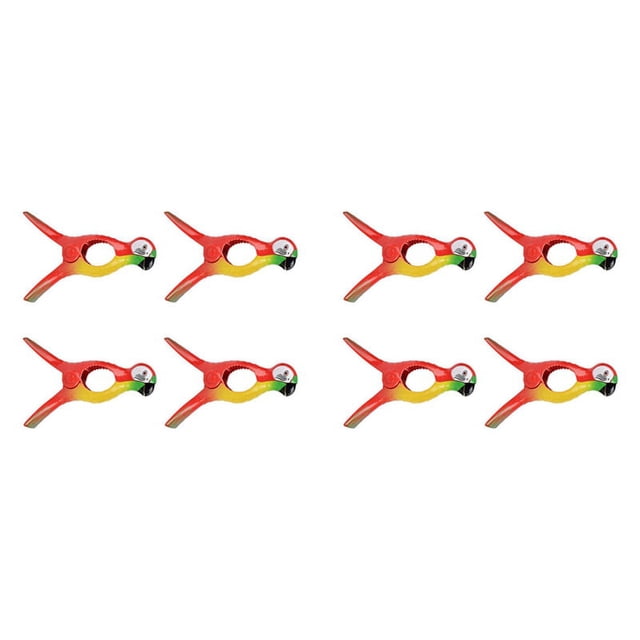 8 Pinzas para Toallas de Playa para Tumbonas, Clips de Toalla de PáJaro Loro Colgante de Ropa Grande