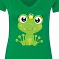 thumbnail image 4 of Inktastic Cute Frog, Green Frog, Frog Princess, Crown Women's V-Neck T-Shirt, 4 of 5