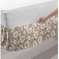 thumbnail image 2 of Floral Bed Skirt, Vintage Floral Pattern of Tender Flowers Summer Berries Retro Hand Drawn Ornament, Elastic Bedskirt Dust Ruffle Wrap Around for Bedding Decor, 4 Sizes, Camel White, by Ambesonne, 2 of 2