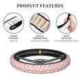 thumbnail image 5 of Lsque Cute Pink Snowman Cat Ultra Soft Car Steering Wheel Cover for Women, Standard 15 inch Size for Truck Van SUV Auto, 5 of 8