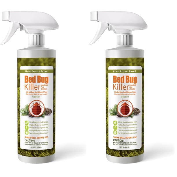 Eliminador de chinches EcoVenger, 480 ml, 100% eficaz para matar, paquete de 2