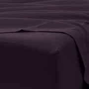 Noble Linens 4 Piece Solid Microfiber Bed Sheet Set, Purple, TwinXL
