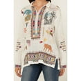 thumbnail image 3 of Johnny Was Women's Embroidered Conversation Print Long Sleeve Blouse - B13424-3   US, 3 of 4