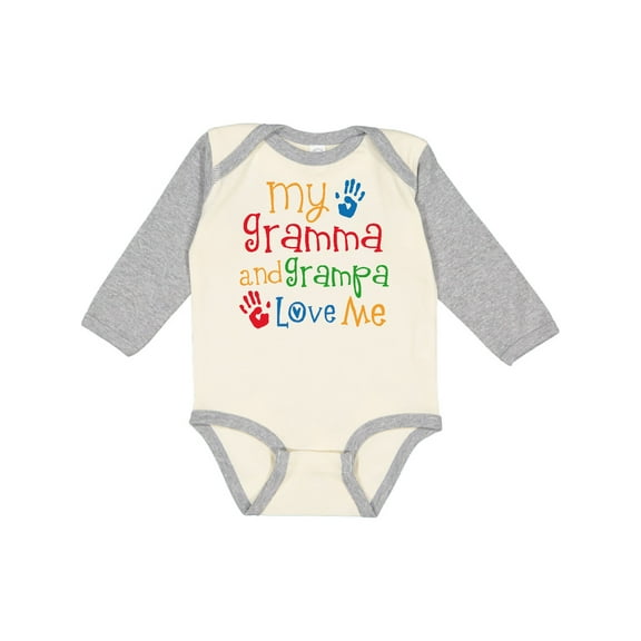 Inktastic Gramma and Grampa Love Me Boys or Girls Long Sleeve Baby Bodysuit