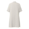 thumbnail image 5 of Asgosdo Dresses for Women Cotton Short Sleeve Botton Loose Fit Casual Comfy Midi Dress with Pockets, 5 of 5