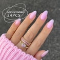 thumbnail image 6 of Long Press on Nails Square Fake Nails  False Nails with Rhinestones Designs Pink Nail Press ons Sparkly Artificial Nails Full  on Nails Cute Nails for Women 24Pcs, 6 of 12