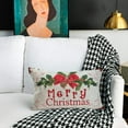 thumbnail image 2 of Lumbar Pillow Covers Vintage Merry Christmas Decorative Pillow Cover 12x20 Inch Lumbar&nbsp;Mistletoe Blessing Rectangle Pillows Decor Home Pillow Cases Cotton Linen for Xmas Sofa Couch (S08), 2 of 5