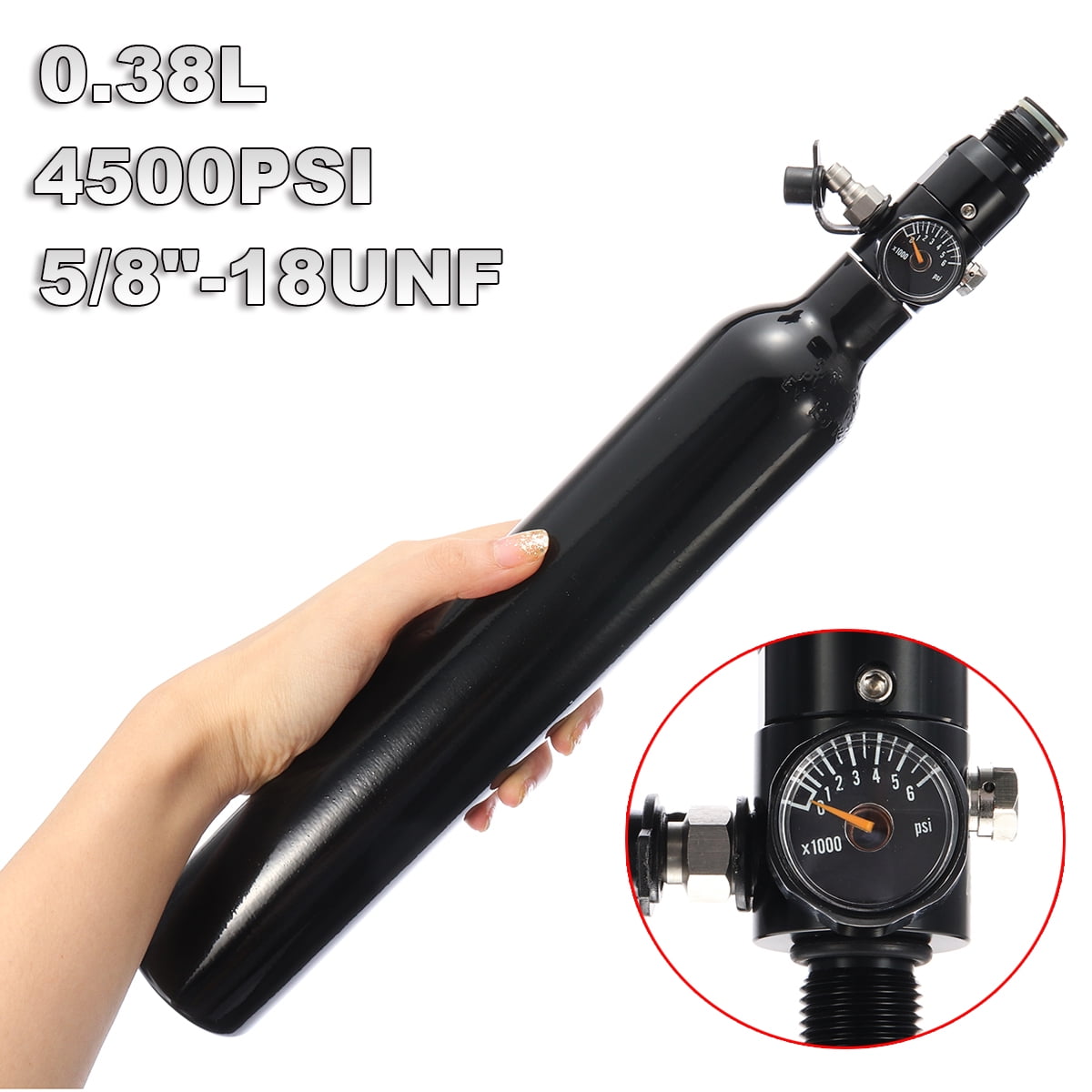 0.38L Liter Aluminum Tank Air Bottle for Paintball PCP with 4500 PSI Regulator Walmart Canada