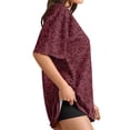 thumbnail image 4 of Leopard Print Shirts For Women Crew Neck Short Sleeve Oversized Tshirts Womens Casual Athletic Loose Fit Trendy Tee For Workout & Daily Wear, 4 of 4