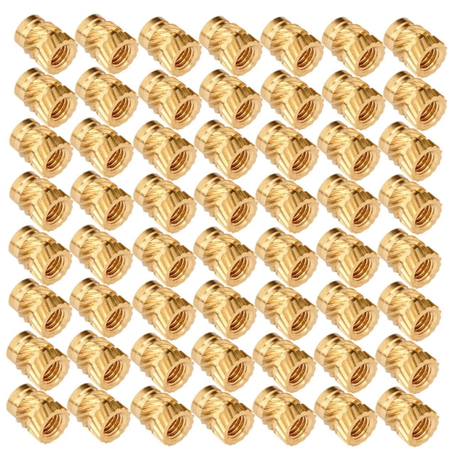 Greenadscape 100Pcs Brass Threaded Insert Nuts Golden Octagonal for Printer Accessories and Industrial Use