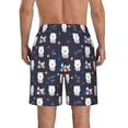 thumbnail image 3 of KLL Llamas 1 Men's Casual Summer Beach Shorts Hawaiian Shorts with Pockets-Large, 3 of 5