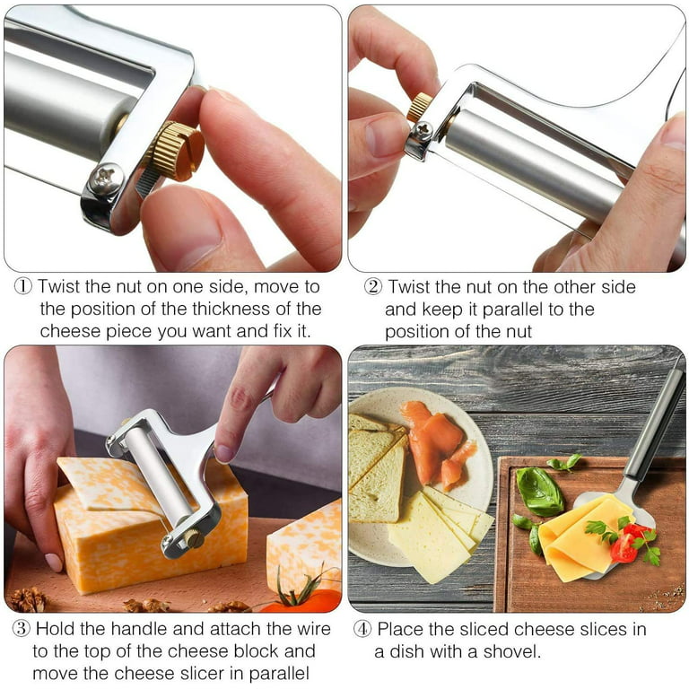 Cheese Wire Slicer Cutter Fast Cutting for Hard or Semi-Hard Block Cheeses  Steel