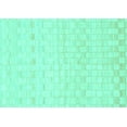 thumbnail image 1 of Ahgly Company Machine Washable Indoor Rectangle Solid Turquoise Blue Modern Area Rugs, 2' x 5', 1 of 4
