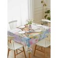 thumbnail image 2 of Easter Rectangle Tablecloth, Spring Rabbit Eggs Blooms Flowers Leaf Grey Plaid Waterproof & StainResistant Tablecloth, Washable Oil-proof Table Cover for Dining/Party/Wedding/Camping/Buffet 60x102 In, 2 of 9