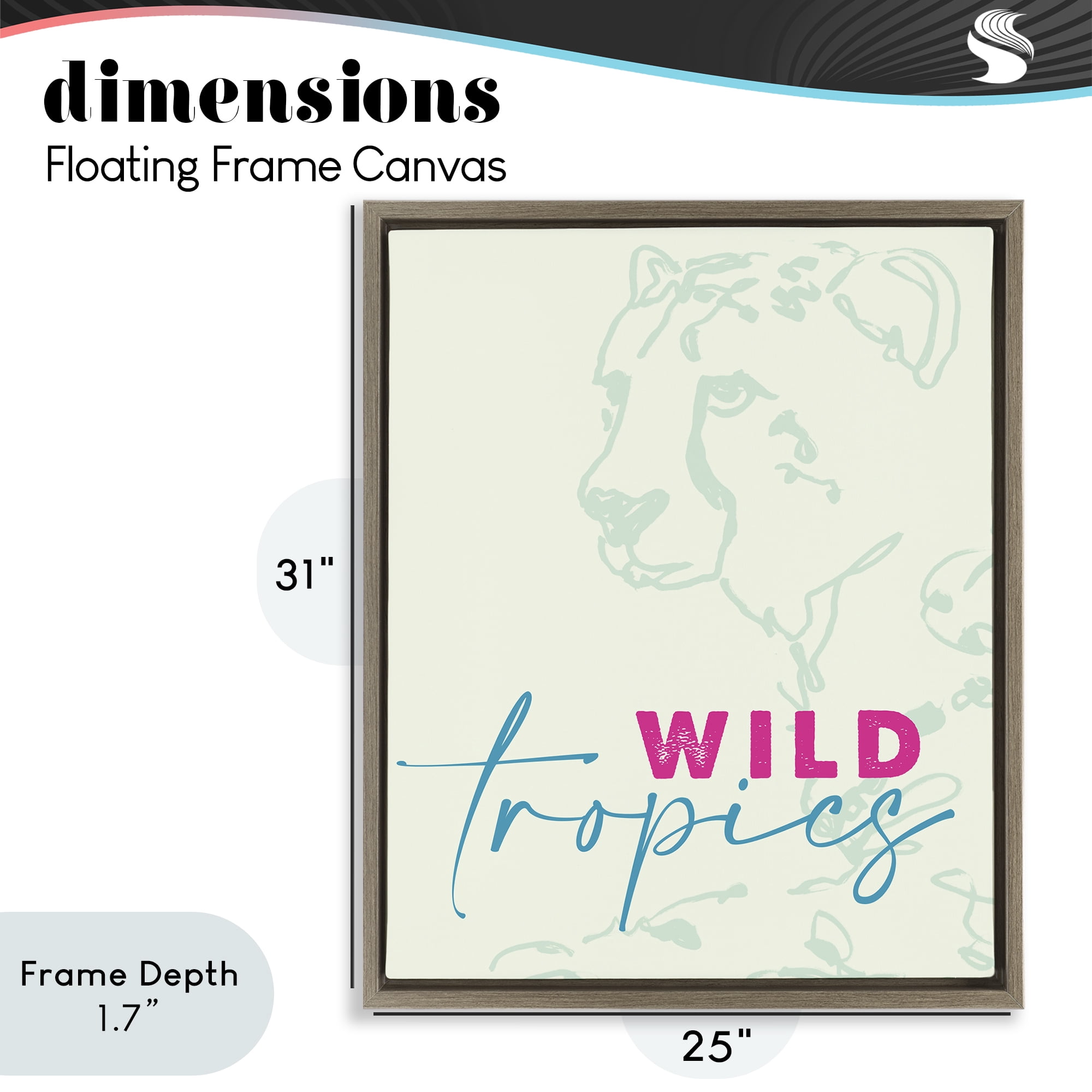 Stupell Industries Wild Tropics Cheetah Brown Framed Floater Canvas Wall Art, design by Lanie Loreth