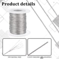 thumbnail image 4 of 100 metros de alambre resistente para colgar cuadros (0,5 mm) de acero inoxidable 304, con 30 abrazaderas de aluminio. Incluye 30 unidades., 4 of 6