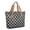 Gray and Black Checkered Pattern, variant on Black and White Checkered Pattern Large Tote Bag for Women, Polyester Roomy Beach Bag with Pockets and Zipper, Lightweight Gifts Ideas for Christmas Birthday