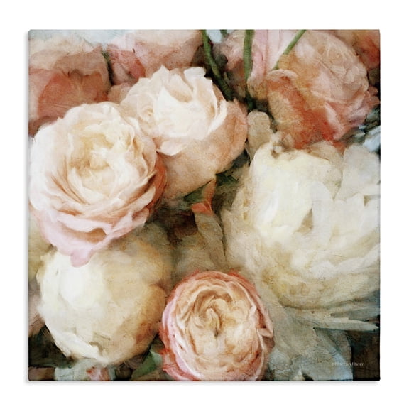 Stupell Industries French Country Flower Bouquet Pink White Canvas Art, 17 x 17, by Bluebird Barn
