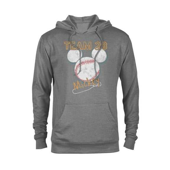 Disney Mickey Mouse Baseball Team 28 Sports Distressed - Pullover Hoodie for Adults - Customized-Athletic Heather