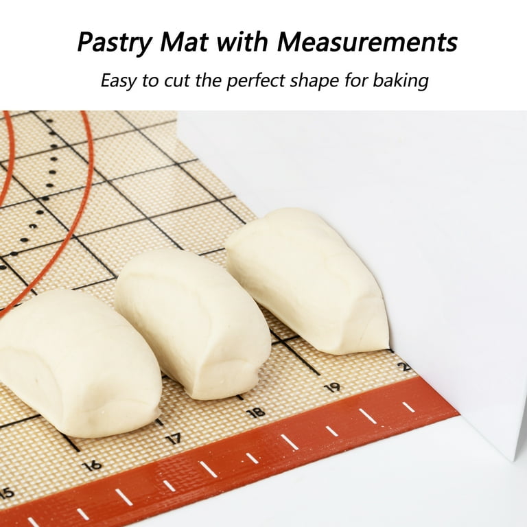 Bakingfun Large Silicone Baking Mat, Pastry Mat for Rolling Dough, Fondant  Mat, Heat Resistant Table Mat Silicone Placemat