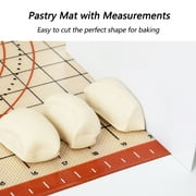 Silicone Pastry Mat with Measurements, RUK Large Thick Non Stick Silicone Baking Fondant Mat Counter Mat, Dough Rolling Mat Pie Crust, Pizza and Cookies, Premium Kneading Mat (16 x 26Inch)