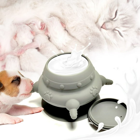 Xihbxyly Biberón para Cachorros, de Silicona de Grado Alimenticio, Suave y Seguro para La Lactancia, con Múltiples Tetinas para Una Alimentación Cómoda, Base de Succión para Mayor Estabilidad, Fácil