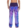 thumbnail image 2 of Cute Animated Cat Men's Lightweight Pajama Bottoms Stretch Elastic Waist Side Pockets Spring Fall, 2 of 7