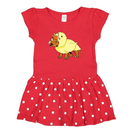 

Inktastic Easter Duck Triceratops Gift Toddler Girl Dress