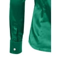 thumbnail image 4 of J. METHOD Women's Satin Button Down Shirt Long Cuff Sleeve Collar Silky Office Work Formal Casual Blouse Top NEWT74 Kelly Green 3X, 4 of 7
