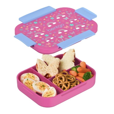 Bentgo Kids Snap & Go Leak-Proof Lunch Box - Rainbows and Butterflies