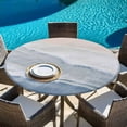 thumbnail image 6 of Navy Blue Coastal Wave Round Tablecloth, Fitted Table Cover with Elastic for 55"-60" Round Tables, Summer Modern Ocean Beach Table Cloth Outdoor Indoor Dinning Party Waterproof Tablecloths, 6 of 7