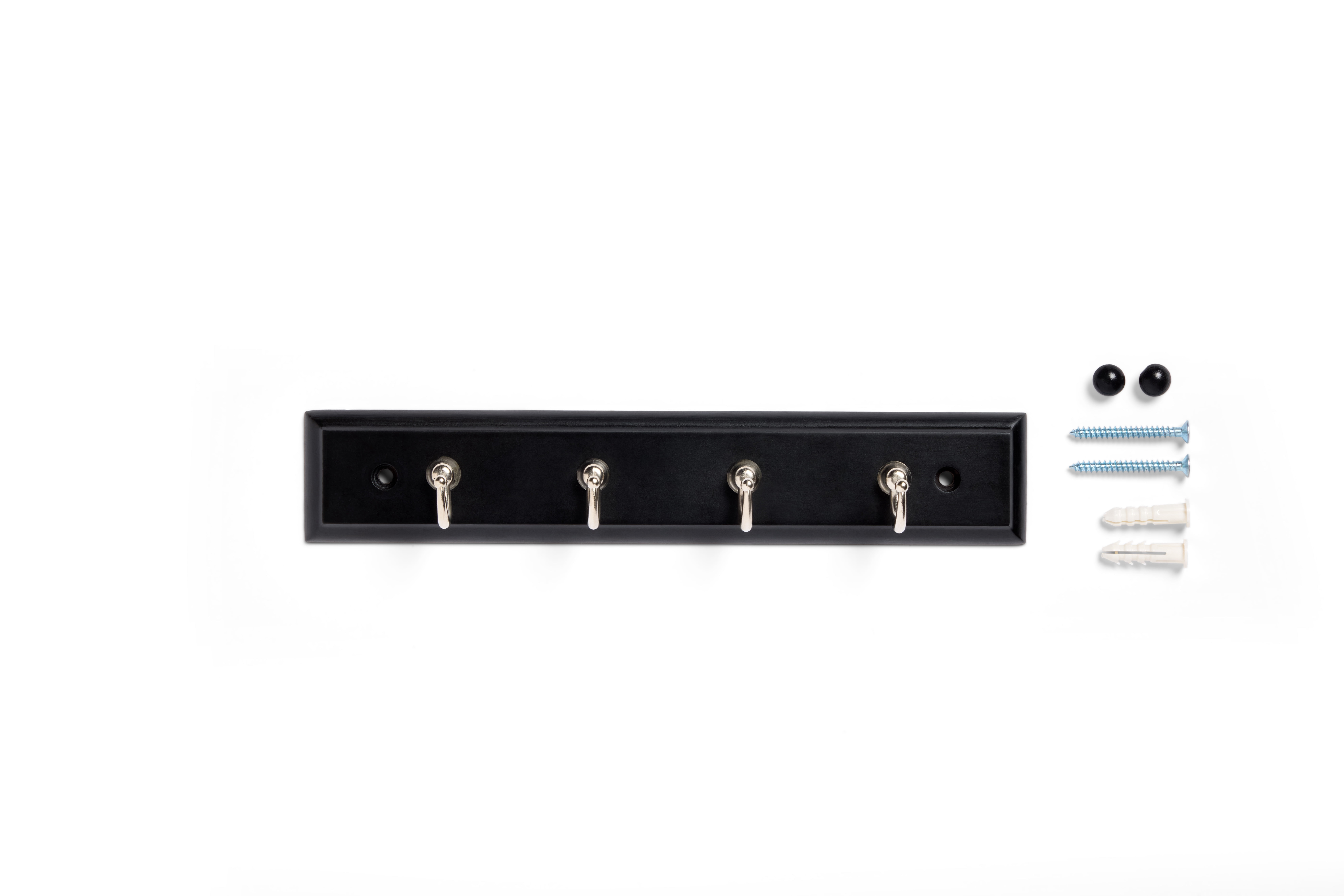Mainstays Espresso Black 27 Inch Hook Board with 6 Oil-Rubbed