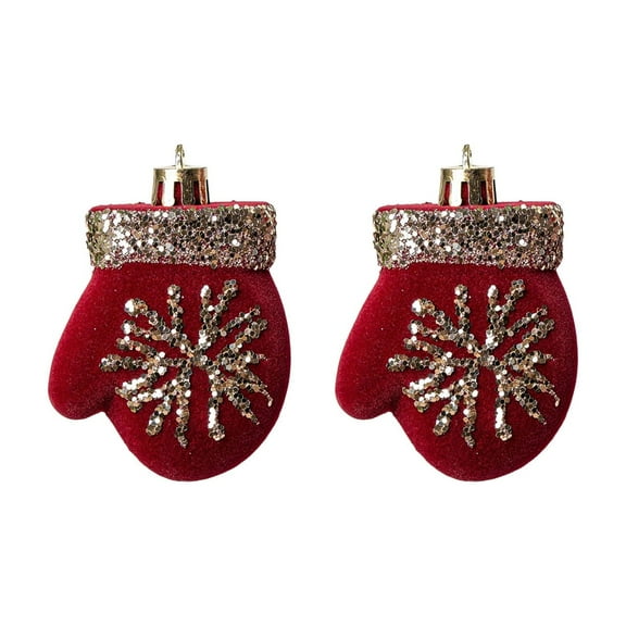 Cheapark Gift Flocking Pendant Ornaments, Mini Size, Sparkle Detail, Christmas Tree & Window Decor For Festive Indoor Displays