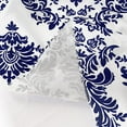thumbnail image 6 of BalsaCircle 120" Royal Blue White Damask Flocking Table Top Round Tablecloth Dining Table Linens, 6 of 8