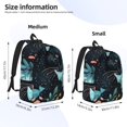thumbnail image 3 of Honeii Black Panther Floral Illustration Print Canvas College Laptop Backpack, Durable Rucksack Travel Notebook Bag School Backpack Book Bag for Men Women-Small, 3 of 7