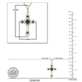 thumbnail image 2 of Dazzlingrock Collection Round Blue Diamond Religious Cross Slider Pendant for Women with 18 Inch Gold Chain (0.10 ctw, Color Blue, Clarity I2-I3) in 14K Yellow Gold, 2 of 3