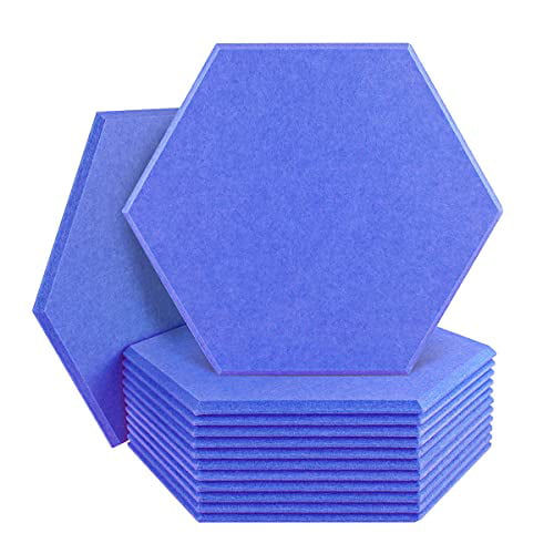 DEKIRU 12 Pack Acoustic Panels Sound Proof Padding Hexagon, Dark Red 14X 13 X 0.4 Inches Sound dampening Panel Used in Home & Offices 