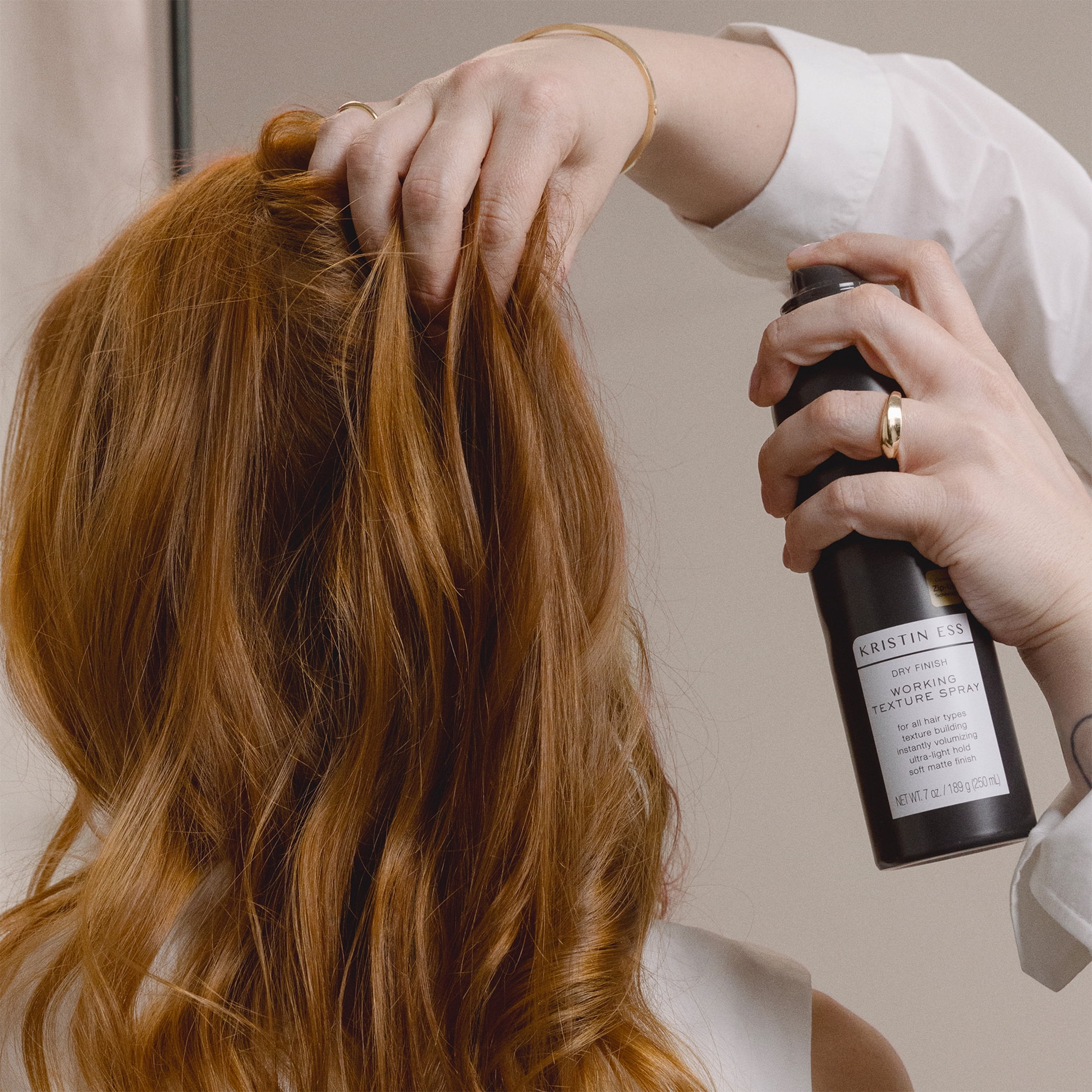 Kristin Ess Hair Dry Finish Working Texture Hair Spray for Volume + Texture, Light Hold Dry Texturizing Hairspray, Soft Matte Finish, 7oz