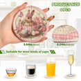 thumbnail image 3 of Haosy Set of 6 Drink Woven Coaster with Holder Heat Resistant Non-Slip Bar Coasters 4 Inches Rabbit in Teacup Flower, 3 of 7