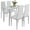 White, variant on uhomepro White Kitchen Table Set, 5 Pieces Dining Table Set, Tempered Glass Dining Table and Chairs Set for 4, Upgraded Iron Dining Room Table Set with 4 PU Leather Chairs
