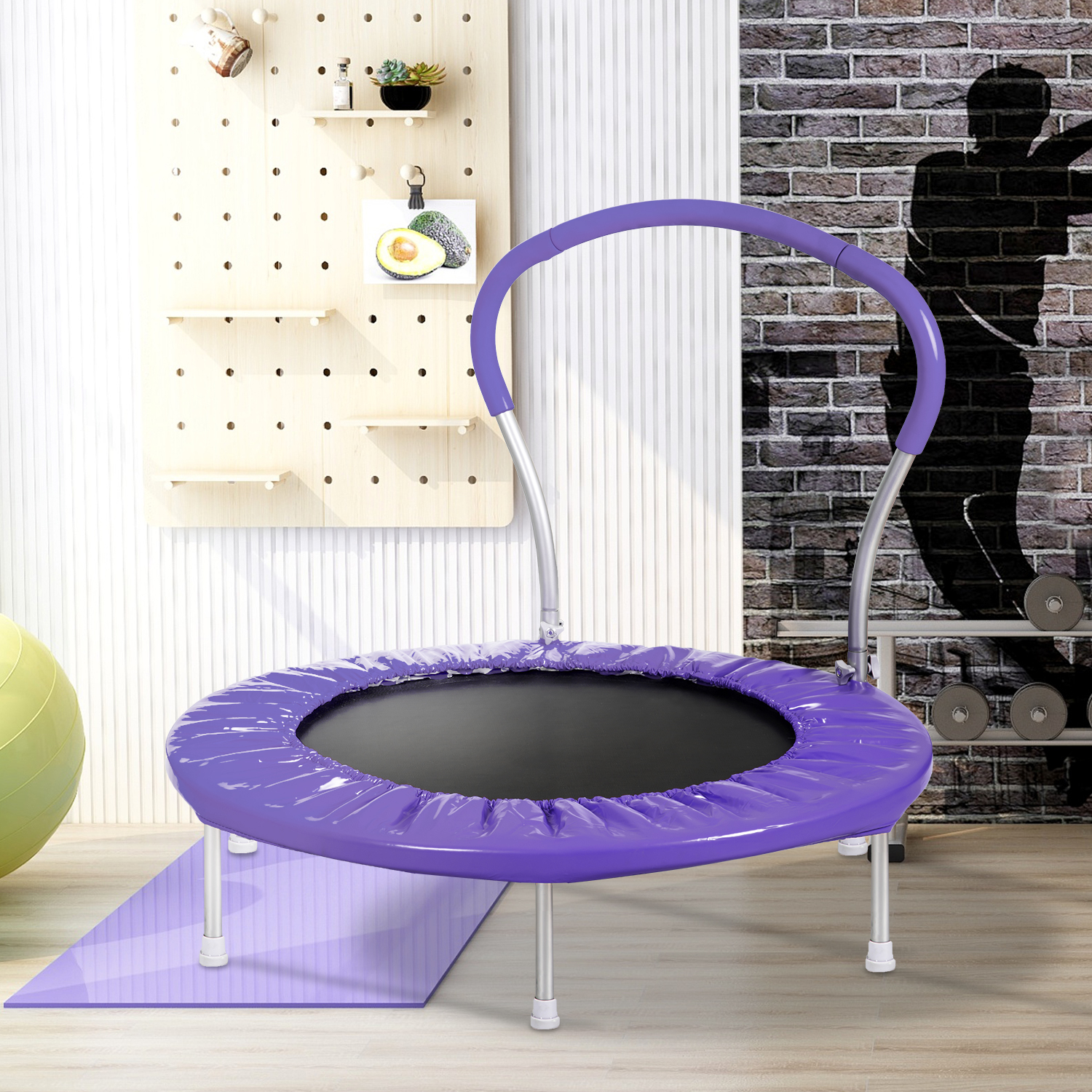 36" Kids Trampoline with Handrail, 2021 Upgraded Indoor Toddler