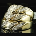 thumbnail image 3 of TAAPSEE JEWELS Wedding His & Her Trio Ring Set White Cubic Zirconia 14K Yellow Gold Plated Silver, 3 of 6