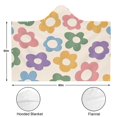 thumbnail image 3 of Wearable Blanket,Colorful Daisy Flower Silhouette Pattern Hooded Wearable Flannel Blanket for Adults & Teens with Buckle,Winter Poncho Shawl Wrap Cape,60"x80", 3 of 3