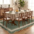 thumbnail image 6 of Nanan Scalloped Area Rug 10'x13' Edge Jute Rug, Washable Non Slip Low Pile Indoor Outdoor Rug Farmhouse Carpet for Living Room Dining Room Patio Entryway, Green, 6 of 10