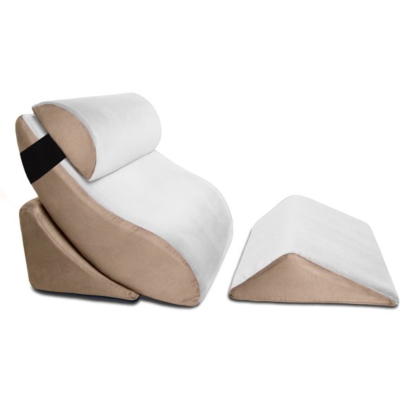 Avana Oreiller de Soutien Orthopédique pour Lit, Système de Confort, Nuage/chameau