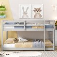 thumbnail image 2 of SESSLIFE Twin Over Twin Bunk Bed with Wood Frame and Ladder, Space-Saving Design, Gray, 2 of 7