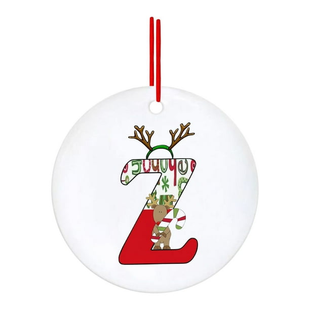 Fiudx Adornos Navideños con Letras Rojas, Alfabeto Acrílico, Colgante con Nombre Personalizado, Decoración Festiva para El Hogar, Diseño de Símbolos Clásicos, Regalo Ideal, 7 X 7 Cm
